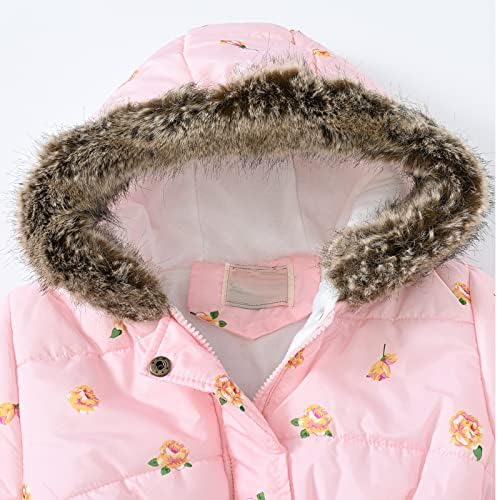 Девојки девојки зимски долги ракави мода густо топло качулка надолу меко палто надолу од падоли од руно за дете за дете