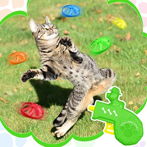 Sumind 18 парчиња мачки за следење на интерактивни играчки со 5 бои што летаат пропелери за обука за миленичиња мачки за миленичиња