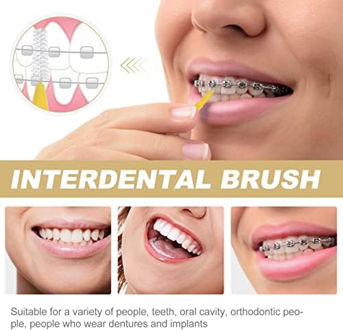 Doitool 60 парчиња интердентални четки заби стапчиња преносни стоматолошка четка конец за заби за заби тесни простори за заби