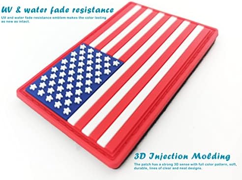 QQSD американско американско знаме за крпење САД тактичко воено лепенка - ПВЦ за лепенка за прицврстувачи на кука и јамка, 2 пакувања