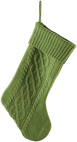 Зелен кабел плетен џемпер со ребреста манжетна од 20 инчи Божиќно порибување