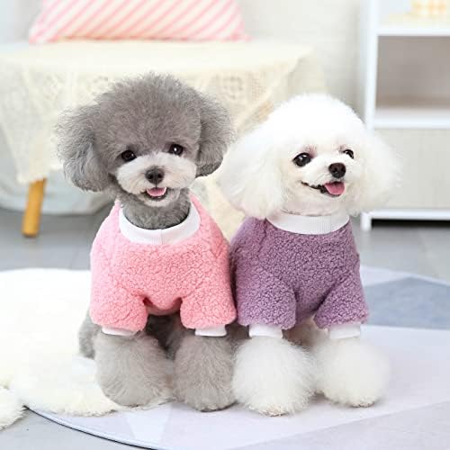 Изефија кучиња џемпер кучиња облека руно куче волнена џемпер зимска топла потта кошула со бебе шема мек пижами џемпер за руно за