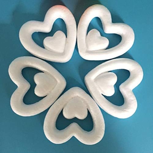 Aboofan 20 парчиња бела пена срцеви украси DIY стиропор обликува занаети Божиќни сликарски полистирен топки Уметнички проекти