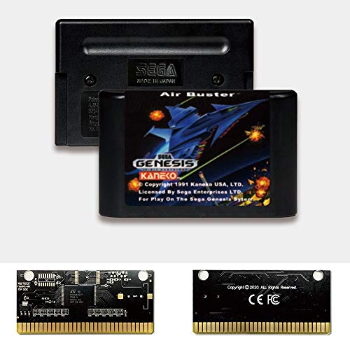Aditi Air Buster - USA Label FlashKit MD Electroless Gold PCB картичка за Sega Genesis Megadrive Video Game Console