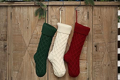 Јуанкијан кабел плете Божиќни чорапи 14 '18 инчи со голема големина класичен украси Подарок од 3
