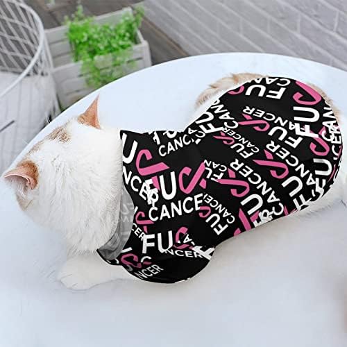 Ебам рак на дојка розова лента кучиња дуксето крпа мачка џемпер -облека со капа со мека миленичиња палто пуловер