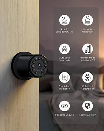 КОПЧЕ НА Вратата ХОЛОМАРК со Тастатура За Внатрешна Комбинација Заклучување на Вратата од Спалната соба 4k Алкални Батерии Без Клуч Електронски