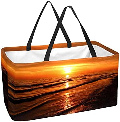 50L купувачи торби плажа Зајдисонце склопувачки шопинг кутија за намирници торба со рачки, еднократно