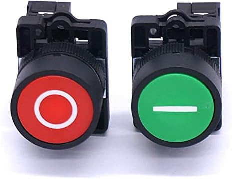 Akde 22mm AC 660V 10A моментално I/O црвено зелен знак без прекинувач за копче за притискање на NC