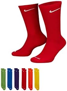 Најк 6 Пакет Спортови Дри-Одговара На Влага Фитил Атлетски Екипажот Чорапи Црвена Жолта Сина Зелена Виолетова Портокалова Бела