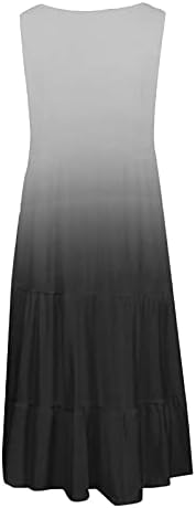 Женски Фустани На Плажа 2023, Печатење На Боја За Вратоврска Без Ракави Летен Моден Празник Фустан На Плажа