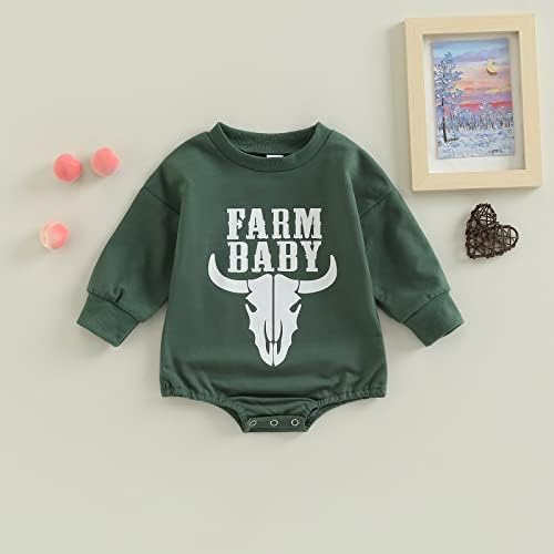 Западно момче девојче облека, џемпер, ромпер крава преголема каросерија, есен зимска облека за бебиња