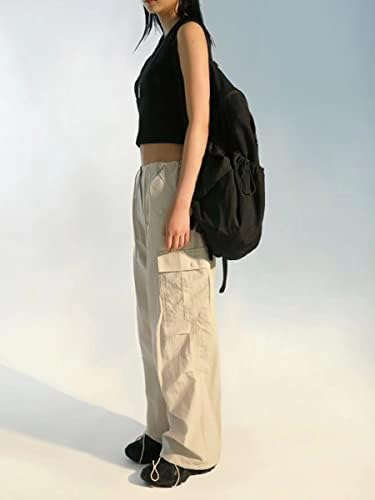 Womenените преголеми карго панталони, буги гроздобер права карго y2k панталони 90 -тите години секси ниско ниво на џогер џемпери улична облека за улична облека