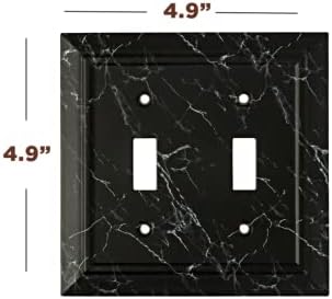 Пакет од 1 wallидна плоча за излез на излез на капаци со елегантно осветлување | Класични црни мермерни архитектура wallидни плочи | Разновидност