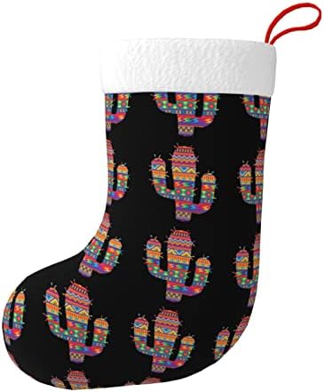 Божиќни чорапи за божиќни мексикански шпански стил кактус двостран камин што виси чорапи