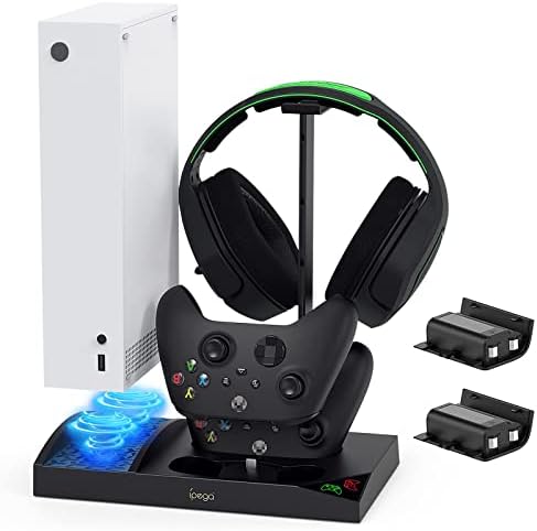 Вентилатор За ладење Стојат За Xbox Серија S со 1400mah Батерија На Полнење И 2 Пакет 10ft Најлон Плетенка СО Голема Брзина СИНХРОНИЗАЦИЈА