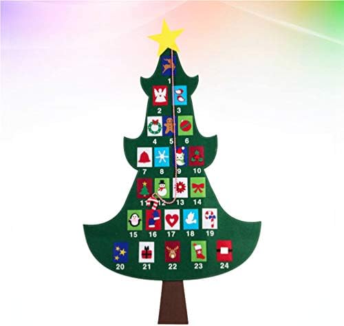 Амосфун Почувствува Новогодишна Елка Ткаенина Доаѓање Календар Со Џебови Божиќ Виси Одбројување Календар За Деца