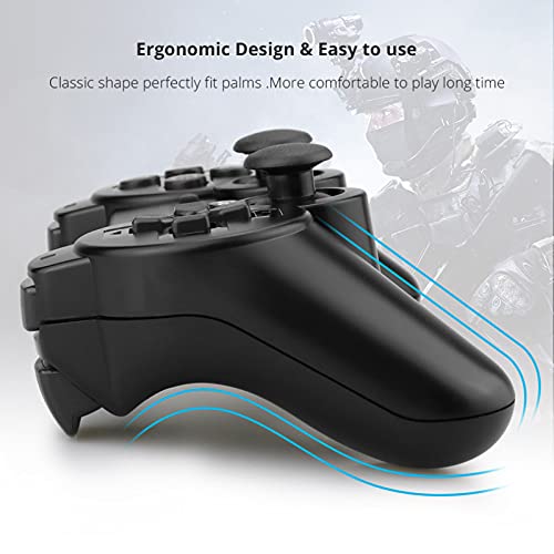 Controllиноабф 2 Пакет PS3 безжичен контролер, вграден двоен вибрации за игри далечински џојстик компатибилен со PlayStation