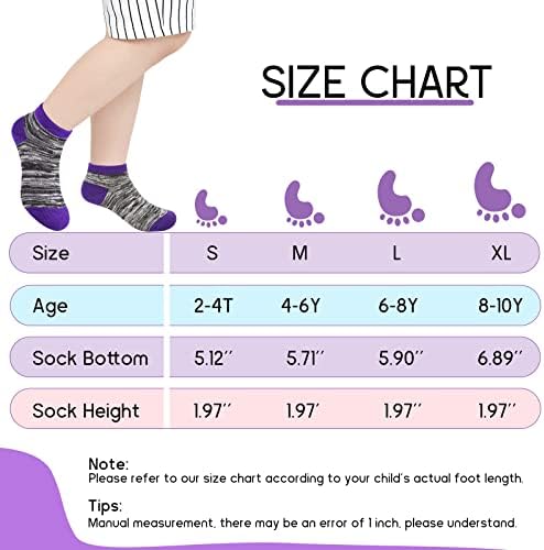 Jocmic деца атлетски глуждови чорапи момчиња девојки половина перница со ниско сечење чорапи 12 парчиња