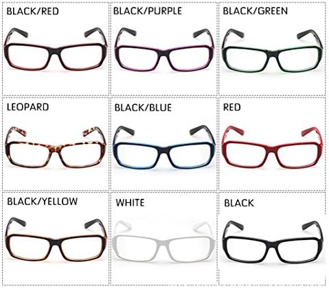 Fancyg® гроздобер инспириран класичен ретро стил во форма на правоаголник Очила рамка јасна леќа за очила 3 ​​парчиња боја сет7
