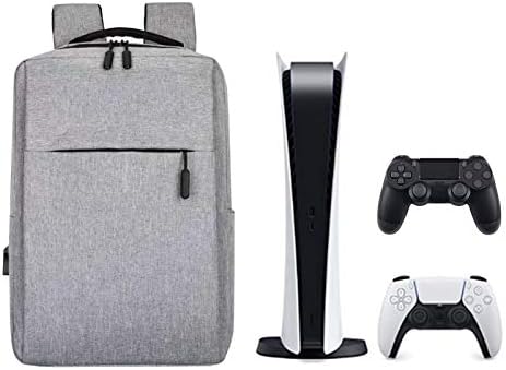 Molre -Yan PS -4 PS5 торба за патување со ранец - погоден за торба за складирање на додатоци за конзола PS5 - со прилагодлива лента за рамо и USB