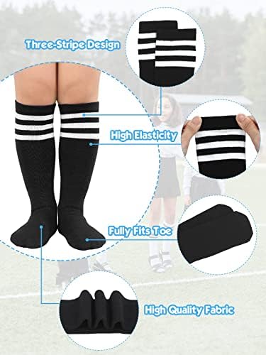 Century Star Kid Детски фудбалски чорапи униформни чорапи девојки Девојче дете колено високи чорапи цевки чорапи со ленти за момчиња