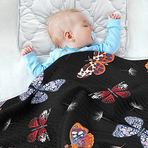Катаку пеперутки глуварче бебешки ќебе за момчиња девојчиња памук дете ќебиња кревети фрли меко топло примање бебе ќебе за шетач за