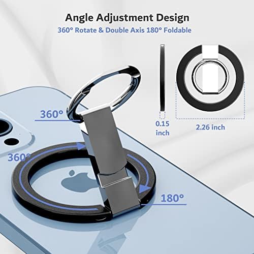 Intlife Магнетски телефонски држач за прстен за прсти за магсафе, 360 ° прилагодлив клокстанд за iPhone 14 13 12 Pro Mini Pro Max, компатибилен