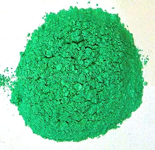 Дегуса Електричен неонски зелена - бакар карбонат бакар cupric карбонат - боја на пигмент на грнчарија, направена во порцелан од германија,