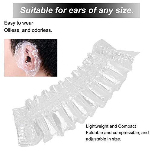 Заштита на ушите, 100 парчиња за еднократна употреба за коса за коса, еластична вода - докажано уво капачиња за коса, боење на