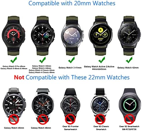 Maxjoy Galaxy Watch 5 Bands 40mm 44mm, Galaxy Watch 5 Pro Band 45mm/4 40mm 44mm/4 Classic 42mm 46mm/ 3 41mm, 20mm Nylon Strap Compatible