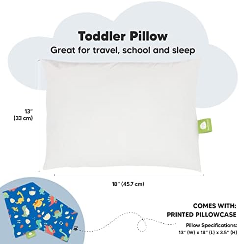 Keababies Toddler Pillow со перница - 13x18 Мојата мала сонувачка перница - органски перници за дете од памук за спиење, детска перница, перници за патувања за спиење, мини перница