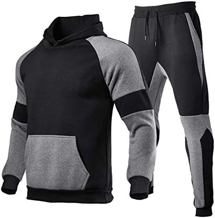 Сувии за потпови за мажи со долги ракави 2 парчиња џемпери за џемпери постави случајни удобни костуми за џогирање 4