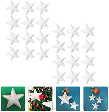 Bestoyard 24pcs полистирен пена во облик на занаетчиски топки од пена Божиќна starвезда украси за празници украси бели украси