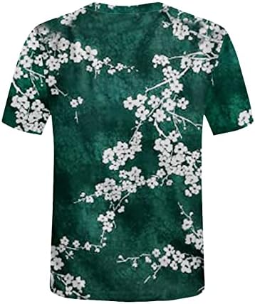 Есен лето кратки ракави блуза жени 2023 облека памучна екипаж графичка врвна маица за жени 9Q 9Q