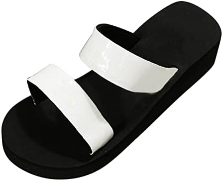 Сандали на Yhiwu за жени летни обични дебели влечки на дното модни удобни клинови сандали се лизгаат на сандали на забави на плажа