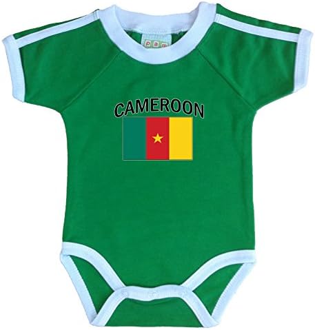 Пам бебе Камерун фудбалски каросерија со бело цевководи