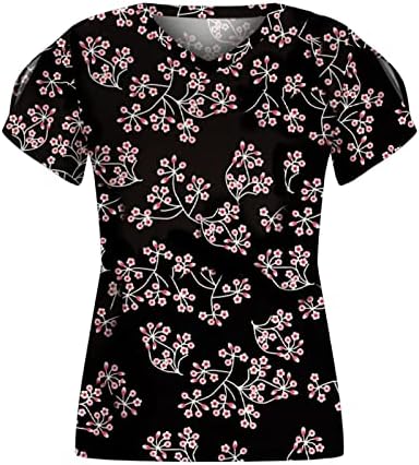 Девојки, кратки ракави 2023 Длабок V врат памук Пени, Дејзи, цветна графичка бренд блуза маица за жени KL