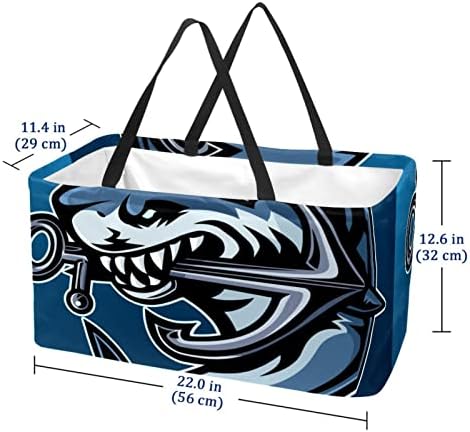 Кошар за еднократно шопинг корпа за хорор ајкула преносна виткање пикник намирници кеси за перење алишта за торба за торба за