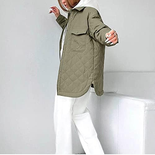 Зимски зимски палто Huankd, цврста боја, џебови со долги ракави, памучни јакна есен и патент јакна палчиња