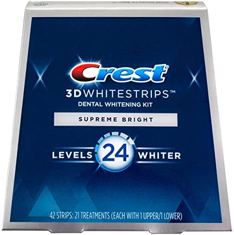 Crest 3D без лизгање Whitestrips Dental Bleaking Kit Supreme Flexfit - 21 третмани, пакет од 5