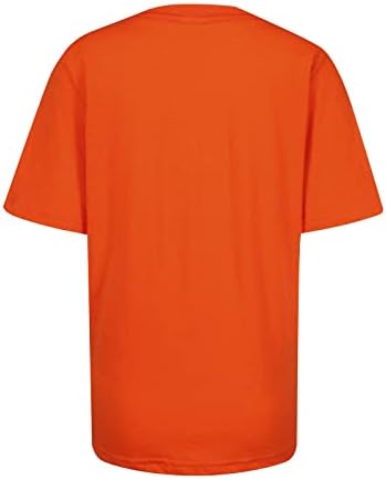 Изгорен портокаловен подарок за тинејџерски девојки човекот лето есен кратки ракави екипа на вратот, музика графички блузи маици