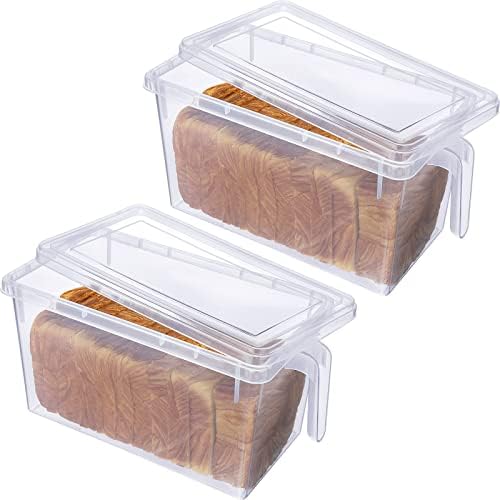 2 Парчиња Пластична Голема Кутија За Леб Јасен Сад За Складирање Леб За Кујнски Шалтер Херметички Чувар На Леб Транспарентен Држач За Леб За