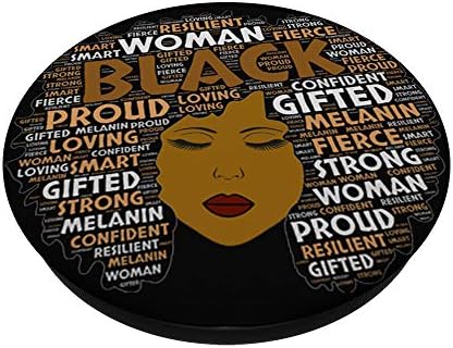 Зборови од црна жена во голема афро уметност природна коса popsockets popgrip: заменлива зафат за телефони и таблети