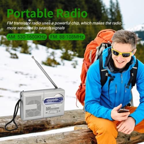 Преносно радио, AM FM радио Транзистор радио со прием со долг дострел, радио управувано со батерии со звучник и приклучок за слушалки за