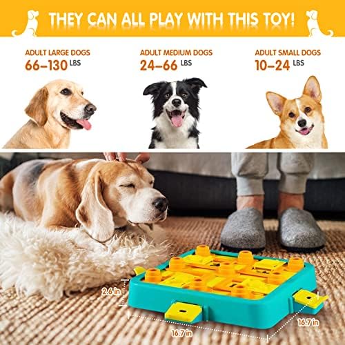 Играчки за мозаик на кучиња, ментално стимулирачки играчки за обука за интелигенција на кучиња, 3 на 1 загатка за кучиња за големи средни мали