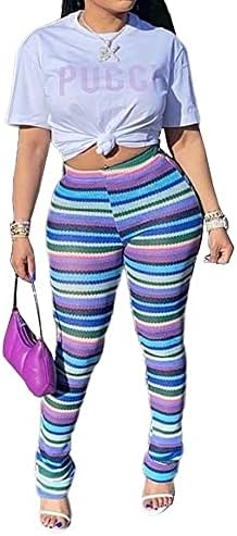 HoibMasp наредени панталони за жени се вклопуваат со тенки плетени високи половини виножитни панталони со повеќе бои S-XXL