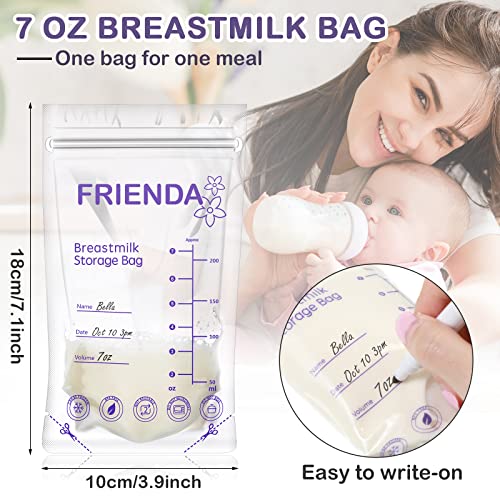 400 Брои Вреќи за Складирање Мајчино Млеко 7 Мл Отпорен На Истекување Двоен Патент Печат Торби За Чување Мајчино Млеко Самостојни