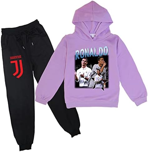 Bootfu Boys Sweatsuit Set Cristiano Ronaldo Tranksuit Casual 2 парче пуловер дуксер за џемпери и облека за џемпери и облека за џемпери