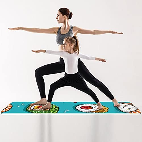 6мм дополнителен густ јога мат, суши печати еко-пријателски вежби за вежбање душеци пилатес мат со јога, тренингот, основно фитнес и вежби